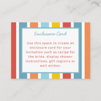 Carte D'accompagnement Colorful Birthday Party Enclosure Card