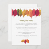 Carte D'accompagnement Colorful Fall Leaves Mariage Détails de l'invité (Devant / Derrière)