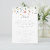 Carte D'accompagnement Colorful Garden wildflower Wedding Details (Debout devant)