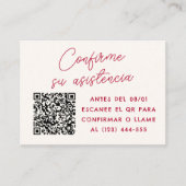 Carte D'accompagnement Colorful Retro Wavy Frame Spanish Wedding RSVP (Devant)