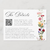 Carte D'accompagnement Colorful Wildflower QR Code Wedding Details (Devant)