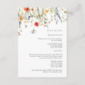 Carte D'accompagnement Colorful Wildflower Wedding Details (Devant)