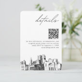 Carte D'accompagnement Columbus Mariage Détails modernes Code QR (Debout devant)