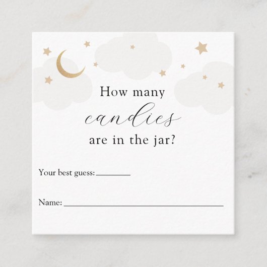 Carte D'accompagnement Combien dans le Jeu de Baby shower Jar Grey Moon (Devant)