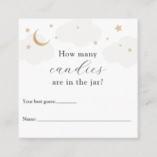 Carte D'accompagnement Combien dans le Jeu de Baby shower Jar Grey Moon