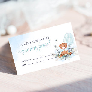 Carte D'accompagnement Combien de Baby showers Ours Gummy
