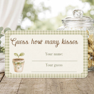 Carte D'accompagnement Combien de baisers Baby Shower Little Sprout