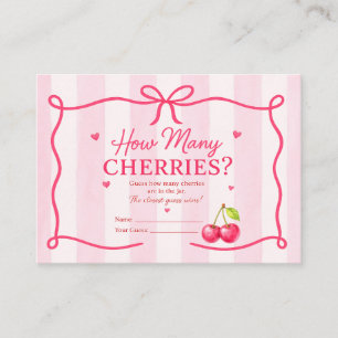 Carte D'accompagnement Combien de Cerises Jeu de Baby Shower Coquette