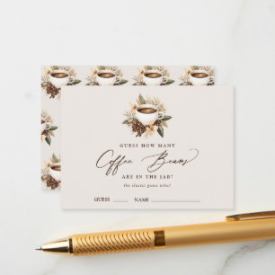 Carte D'accompagnement Combien de fèves de café Fête des mariées de café