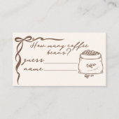 Carte D'accompagnement Combien de grains de café dans le pot jeu Cafe Beb (Devant)