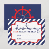 Carte D'accompagnement Combien de poissons sont dans le jeu de Baby showe (Devant / Derrière)