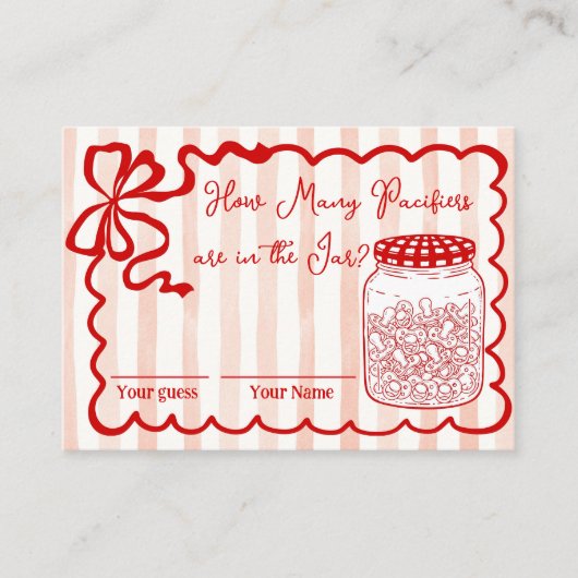 Carte D'accompagnement Combien de sucettes y a-t-il dans le pot (Devant)