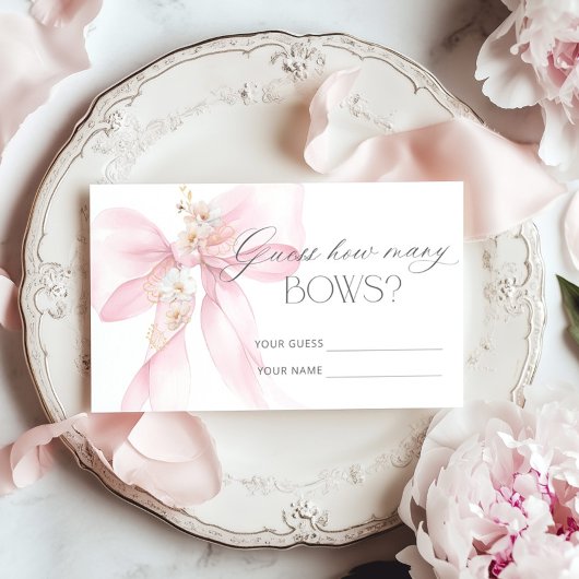 Carte D'accompagnement Combien de vaches Blush rose floral Bow