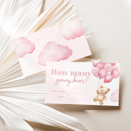 Carte D'accompagnement Combien d'ours sont dans les ballons roses de jarr