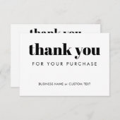 Carte D'accompagnement Commande de Merci minimale moderne (Devant / Derrière)