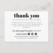 Carte D'accompagnement Commande de Merci minimale moderne (Dos)