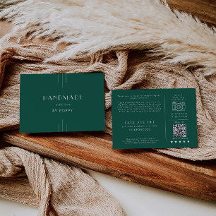 Carte D'accompagnement Commande EVERLY Emerald Fabriquée avec Amour Merci