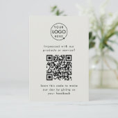 Carte D'accompagnement Commentaires clients | QR Code Business Rating Gre (Debout devant)