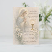 Carte D'accompagnement Communion Blessed Mary  Remembrance Holy Card (Debout devant)