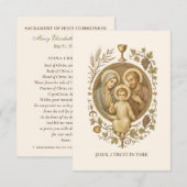 Carte D'accompagnement Communion Holy Family Remembrance Holy Card (Devant / Derrière)