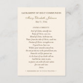 Carte D'accompagnement Communion Holy Family Remembrance Holy Card (Dos)