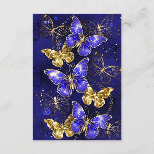 Carte D'accompagnement Composition avec papillons Sapphire (Devant)