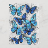 Carte D'accompagnement Composition des White and Blue Butterflies (Devant)