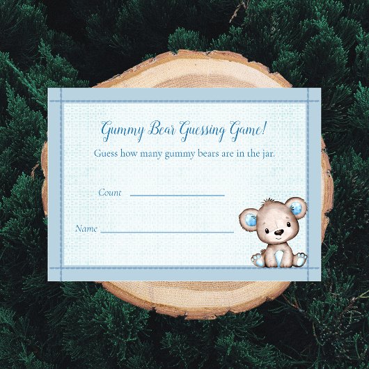 Carte D'accompagnement Compter Le Baby shower Ours Jeu Mignonne Ours Brow