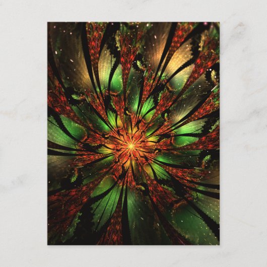 Carte D'accompagnement Conception Abstraite des fleurs fractales. (Devant)