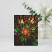 Carte D'accompagnement Conception Abstraite des fleurs fractales. (Debout devant)
