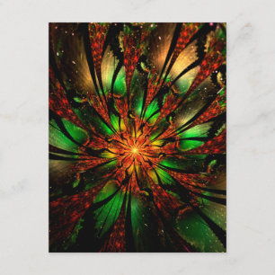 Carte D'accompagnement Conception Abstraite des fleurs fractales.