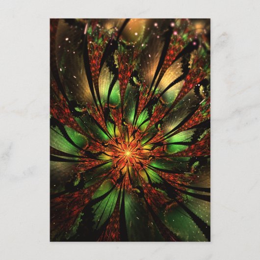 Carte D'accompagnement Conception Abstraite des fleurs fractales. (Devant)