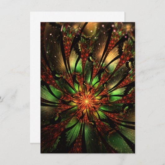 Carte D'accompagnement Conception Abstraite des fleurs fractales. (Devant / Derrière)