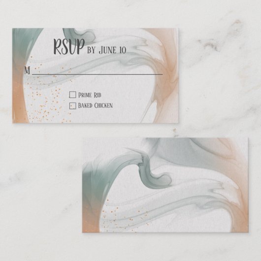 Carte D'accompagnement Conception abstraite neutre de RSVP (Devant / Derrière)