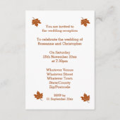 Carte D'accompagnement Conception Automne Réception de mariage (Dos)