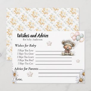 Carte D'accompagnement Conception de Baby Shower Ourson Fantaisiste