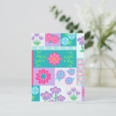 Carte D'accompagnement Conception de fleurs vibrantes en fleurs (Debout devant)