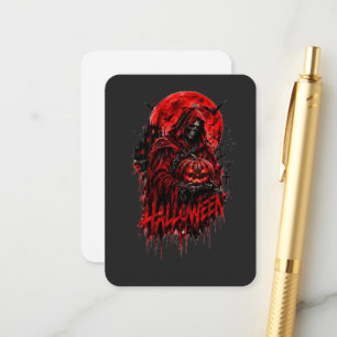 Carte D'accompagnement Conception de Halloween de la Faucheuse Citrouille