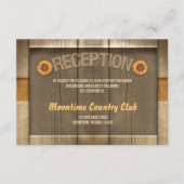 Carte D'accompagnement conception de réception de mariage avec du bois et (Devant)