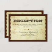 Carte D'accompagnement Conception de réception de mariage vintage (Devant / Derrière)