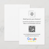 Carte D'accompagnement Conception d'insert marketing de demande d'avis QR (Devant / Derrière)