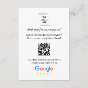 Carte D'accompagnement Conception d'insert marketing de demande d'avis QR
