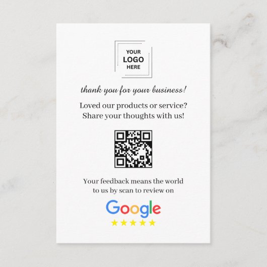 Carte D'accompagnement Conception d'insert marketing de demande d'avis QR (Devant)