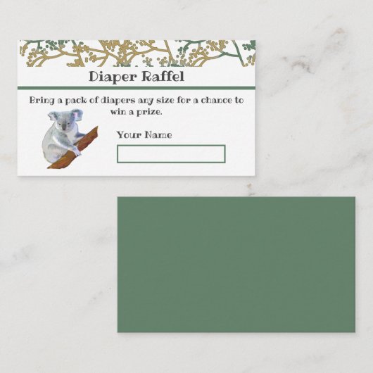 Carte D'accompagnement Conception du feuillage de l'ours de Koala (Devant / Derrière)