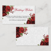 Carte D'accompagnement Conception florale botanique rouge foncé - Site we (Devant / Derrière)