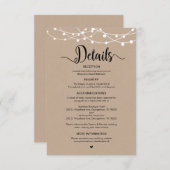 Carte D'accompagnement Conception Rustic Farm String Lights, détails Mari (Devant / Derrière)