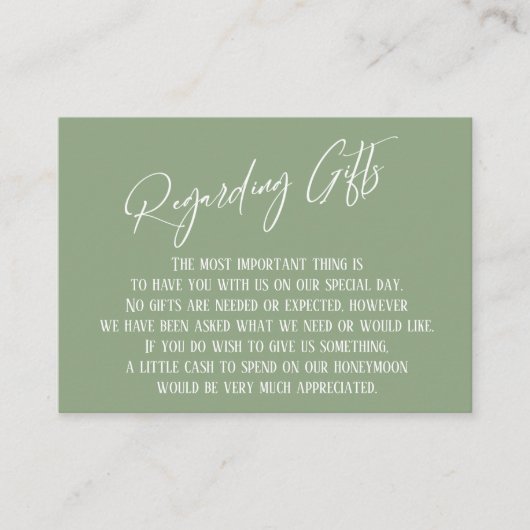 Carte D'accompagnement Concernant Les Cadeaux Écriture manuscrite Sage Gr (Devant)