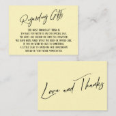 Carte D'accompagnement Concernant Les Cadeaux Écriture manuscrite Simple  (Devant / Derrière)