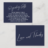 Carte D'accompagnement Concernant Les Cadeaux Écriture Moderne Marine Ble (Devant / Derrière)