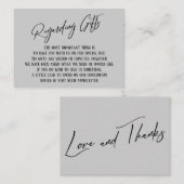 Carte D'accompagnement Concernant Les Cadeaux Écriture Moderne Simple Gri (Devant / Derrière)